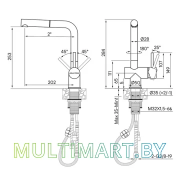 Смеситель Paulmark Dosse Do214418-401 (антрацит) картинка 3